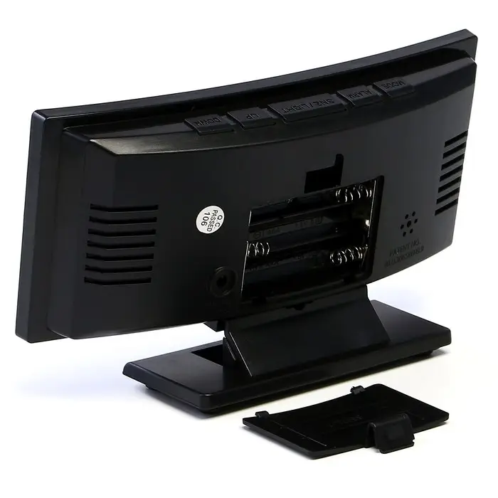 Часы - будильник электронные настольные: термометр, календарь, 17&times;9.5 см, 3хААА, USB