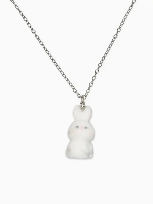 Кулон детский "Выбражулька" кролик, цвет белый в серебре