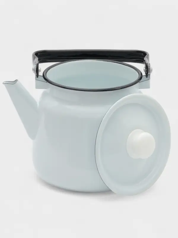 Чайник, 3.5 л, эмалированная сталь, белый