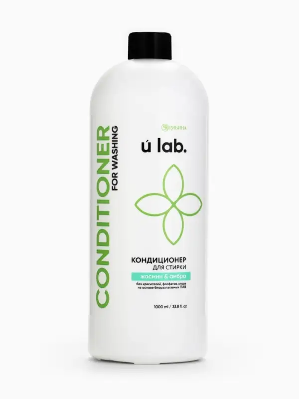 Кондиционер для белья, аромат жасмин и амбра, 1000 мл, ULAB
