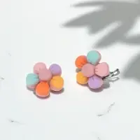 Серьги-клипсы детские Выбражулька &laquo;Цветочек пятилистник&raquo;, цветные