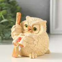 Фигурка гипс &laquo;Сова с биноклем&raquo;, 8&times;7 см, слоновая кость