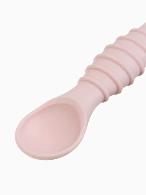 Ложка детская для прикорма, силикон, набор 3 шт., розовый M&B