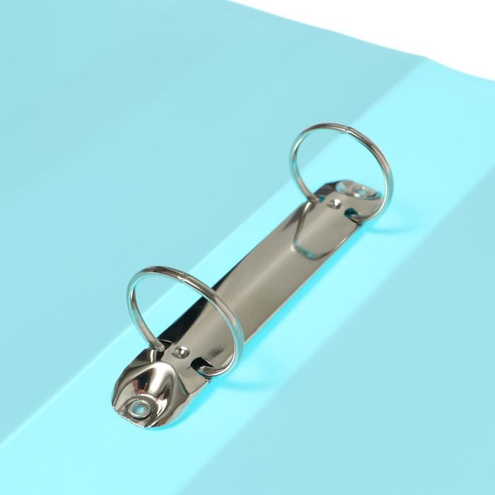 Папка на 2 кольцах А4 Calligrata, 40 мм, 700 мкм, карман на торце, бирюзово-голубой Папка на 2 кольцах А4 Calligrata, 40 мм, 700 мкм, карман на торце, бирюзово-голубой