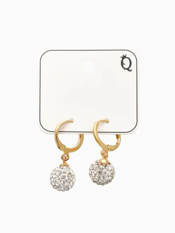 Серьги со стразами &laquo;Шамбала&raquo;, сияние, белые в золоте