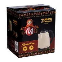 Чайник электрический &laquo;Матрёна&raquo; MA-002, металл, 1.8 л, 1500 Вт, бежевый