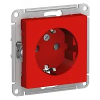 ATLASDESIGN РОЗЕТКА с заземлением со шторками, 16А, механизм, КРАСНЫЙ