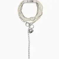 Бодичейн женская «Сердце на цепочке» с бусинами, 135 см, белый в серебре Бодичейн женская «Сердце на цепочке» с бусинами, 135 см, белый в серебре