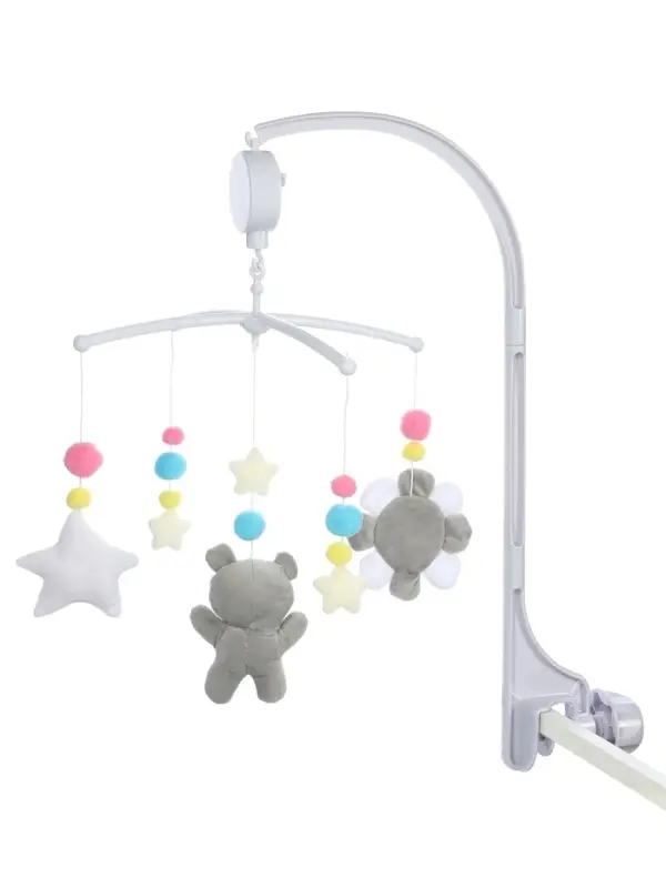 Мобиль музыкальный на кроватку Крошка Я &laquo;Забавный мишка&raquo;, звуковые эффекты, серый