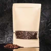 Пакет Zip - lock Крафт с прямоугольным окном,22&times;32&times;4 см