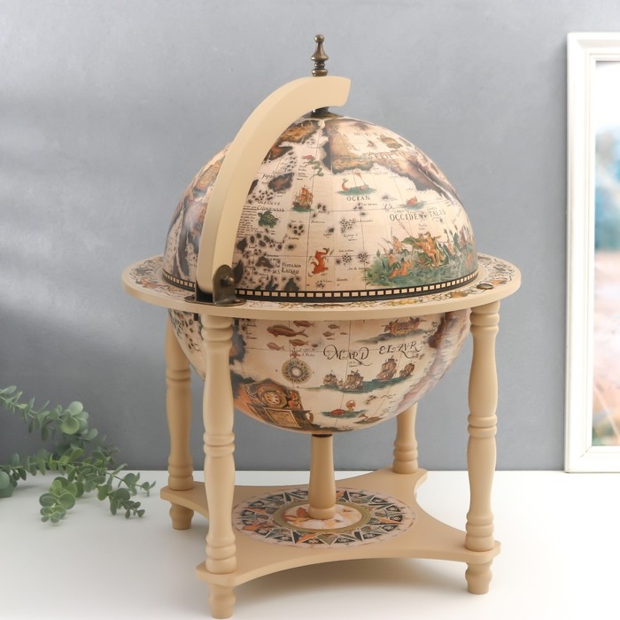Глобус-бар декоративный, песочный цвет 43х33х33 см Глобус-бар декоративный, песочный цвет 43х33х33 см