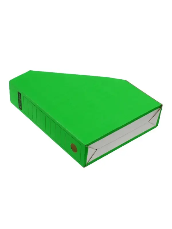 Накопитель-лоток архивный, микрогофрокартон, 75 мм, зеленый