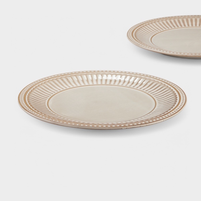 Набор тарелок 2 шт Доляна Набор тарелок 2 шт Доляна "Винтаж" 27 см, цвет бежевый