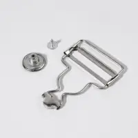 Застёжки для комбинезона, с кнопками, 38 мм, 10 шт., цвет серебряный