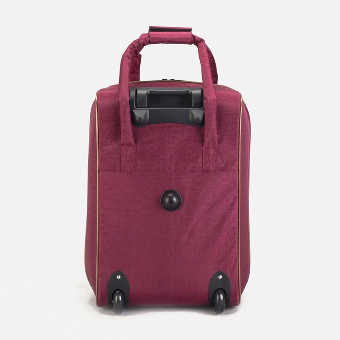 Чемодан малый 20" с сумкой, отдел на молнии, наружный карман, с расширением, цвет бордовый