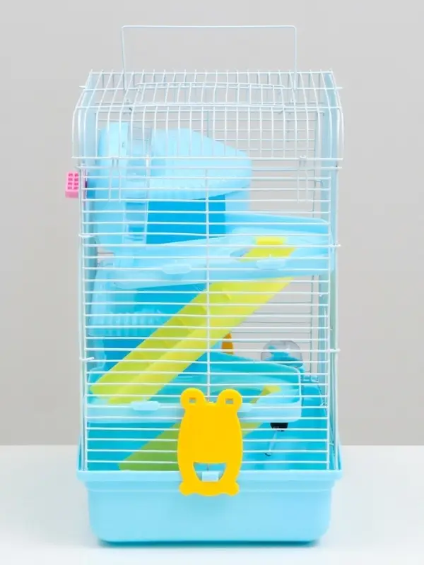 Клетка для грызунов &laquo;Пижон&raquo;, 31&times;24&times;40 см двухэтажная. с наполнением, голубая