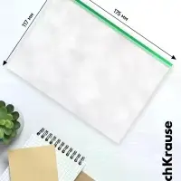 Папка-конверт на ZIP-молнии С6, 175&times;117 мм, 120 мкм, ErichKrause Fizzy Clear, c цветной молнией, тиснение, до 100 листов, микс