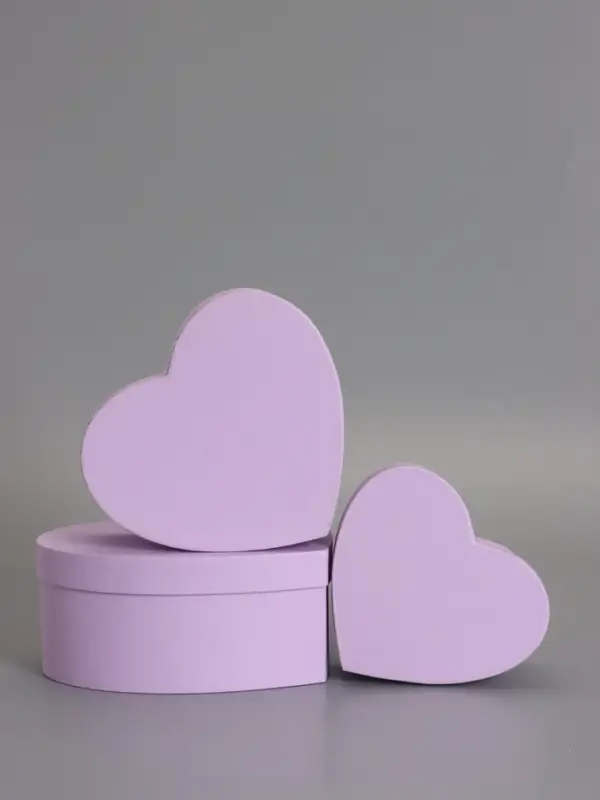 Набор коробок 3 в 1 сердца 22 х 20 х 9;  18.5 х 17 х 7.5; 16 х 14 х 6 см