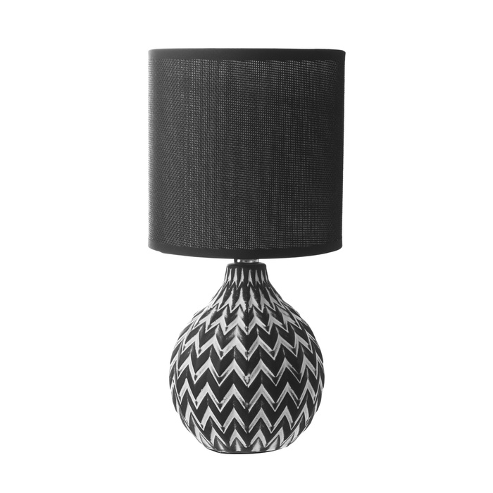 Настольная лампа с абажуром RISALUX «Руби», Е14, 40 Вт, бело-чёрный, 13×13×27 см Настольная лампа с абажуром RISALUX «Руби», Е14, 40 Вт, бело-чёрный, 13×13×27 см