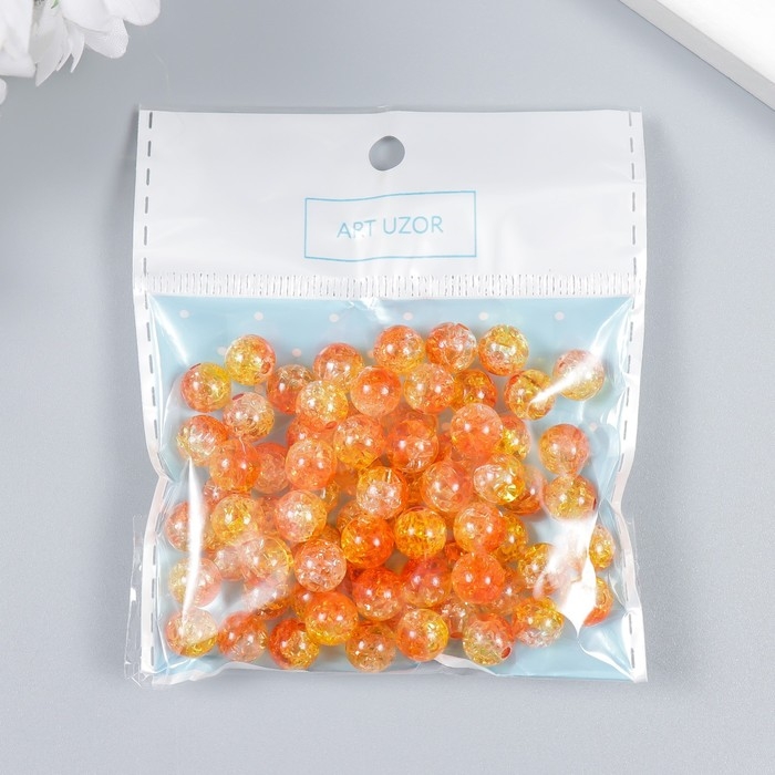 Бусины для творчества пластик Бусины для творчества пластик "Мыльный пузырь красно-жёлтый" набор 20 гр 0,8х0,8х0,8 см