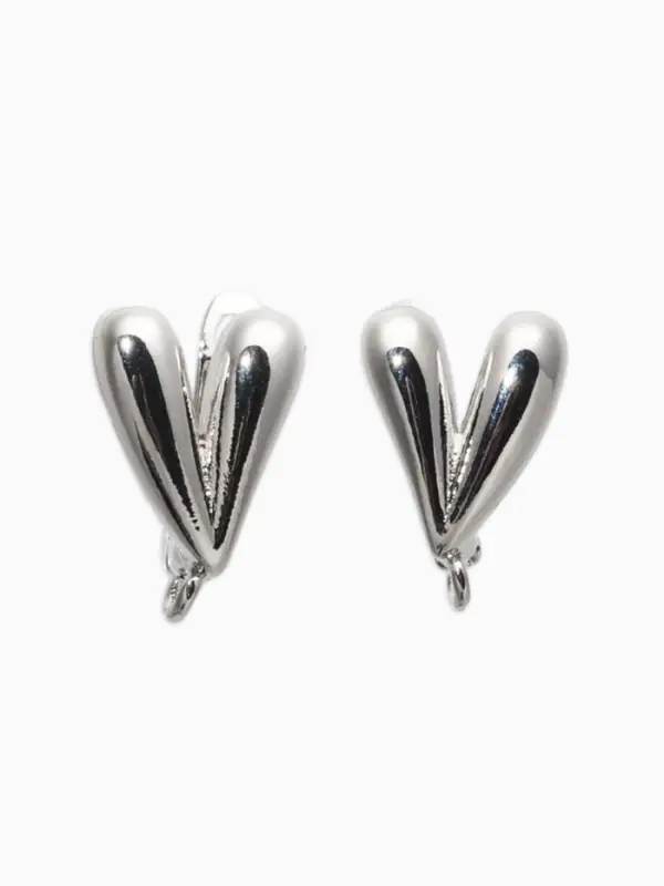 Швензы с английской застежкой "Сердце тренд", цвет серебро (1 пара)