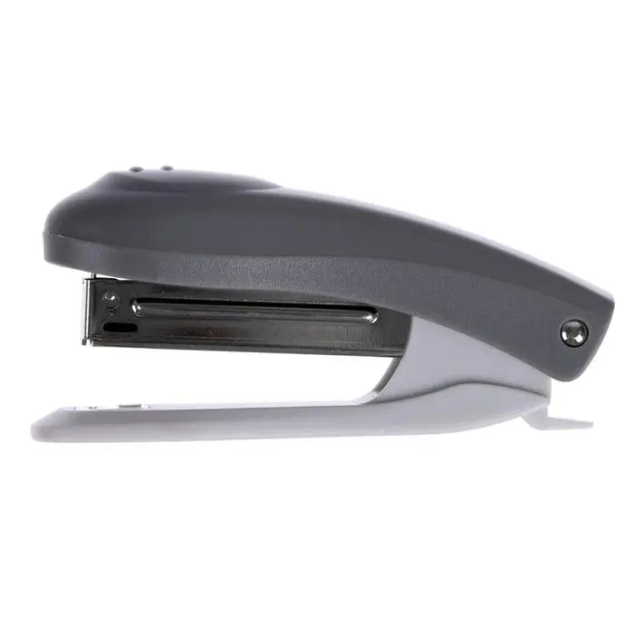 Степлер канцелярский № 10, BRAUBERG Einkommen, до 12 листов, встроенный антистеплер, пластиковый корпус, серый