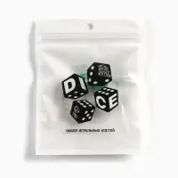 Кубики игральные «Время игры», 1.6×1.6 см, набор 2 шт., зеленые