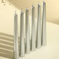 Набор свечей античных, 1.9&times;20 см, 6 шт., серебряный металлик
