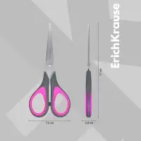 Ножницы ErichKrause EasyCut+, 17 см, для левшей, антискользящие резиновые вставки, европодвес,МИКС