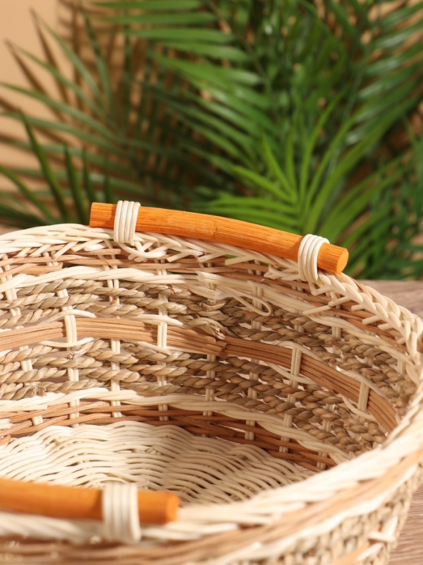 Корзина плетеная 28x28x11 см, ротанг