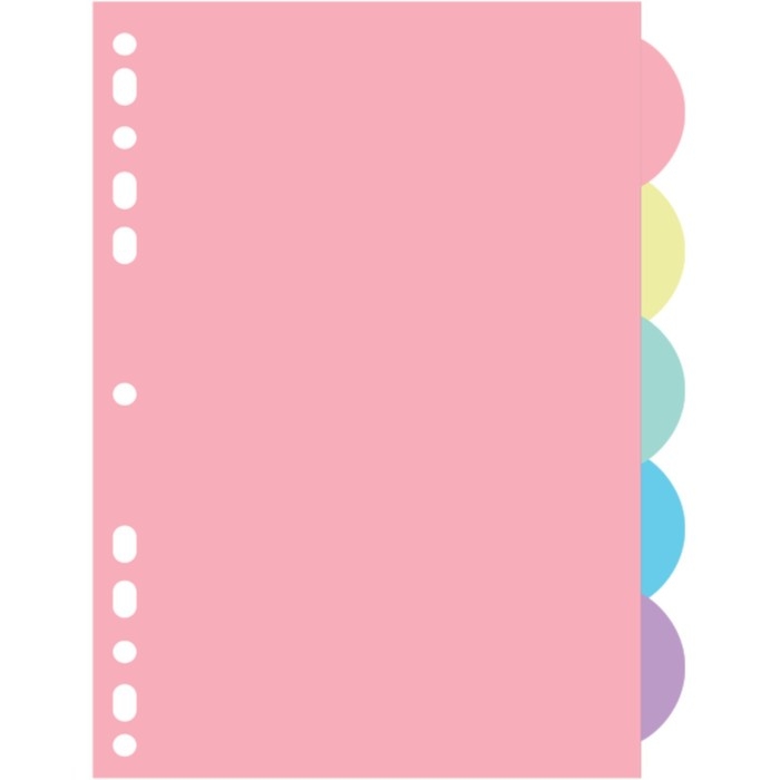 Разделитель листов A5 (210 x 165 мм) цветовой, 5 листов, Разделитель листов A5 (210 x 165 мм) цветовой, 5 листов, "deVENTE. Pastel" полипропилен 140 мкм, индивидуальная упаковка