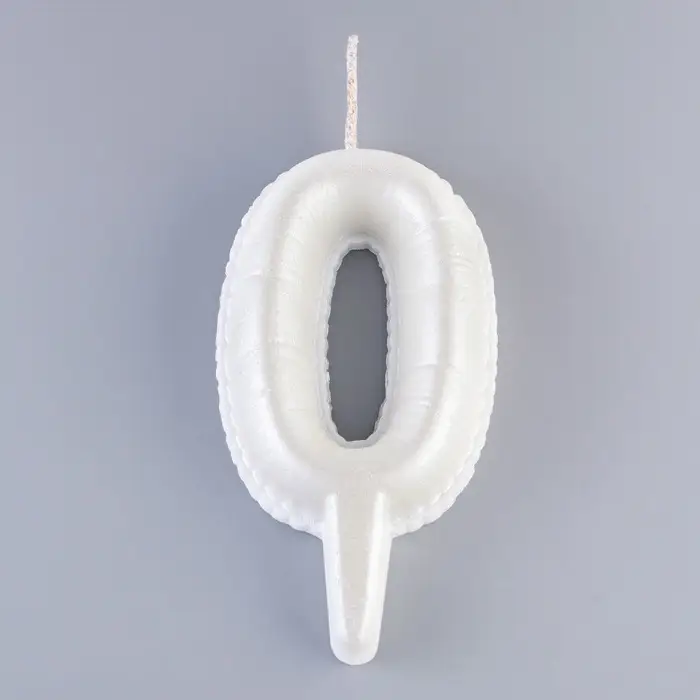 Свеча в торт «Шары», цифра 0, жемчужный, 5.5 см Свеча в торт «Шары», цифра 0, жемчужный, 5.5 см