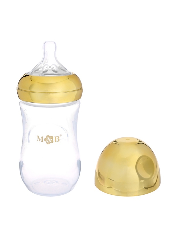 Бутылочка для кормления с наклейками «BOSS» от 0 мес., 250 мл., цвет золотой, M&B Бутылочка для кормления с наклейками «BOSS» от 0 мес., 250 мл., цвет золотой, M&B