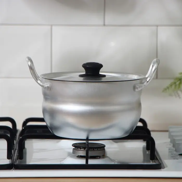 Кастрюля, 1.7 л, d=16 см, с крышкой, штампованный алюминий, серебристая