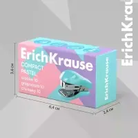 Степлер ErichKrause Compact Pastel, Mini №10, 15 листов, МИКС