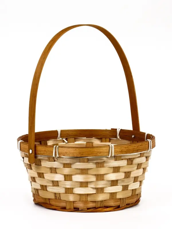 Корзина плетёная, d=21&times;10/24 см, бамбук