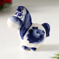 Сувенир Конь Вася, 5,5х6х3см, гжель