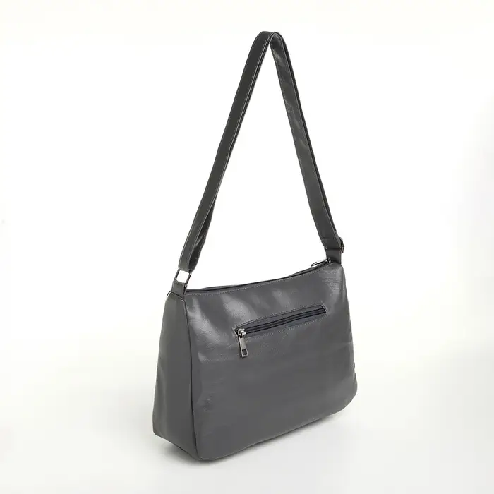 Сумка женская кросс-боди на молнии, 20&times;8.5&times;15 см, однотонная, серая