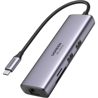 Разветвитель USB Ugreen CM512 (60515) USB-C Multifunction. Серый космос