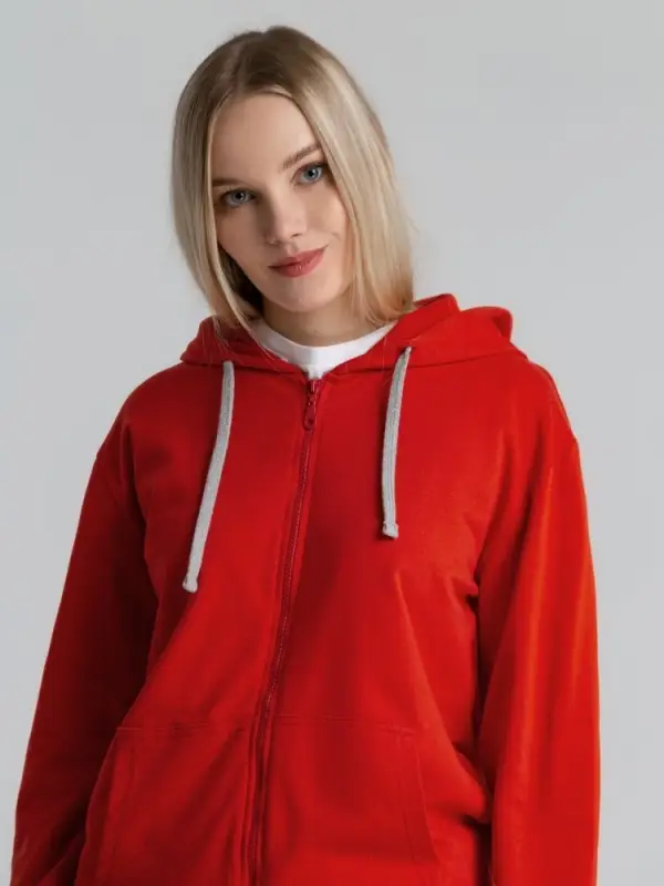 Толстовка на молнии с капюшоном Unit Siverga красная, размер XS Толстовка на молнии с капюшоном Unit Siverga красная, размер XS