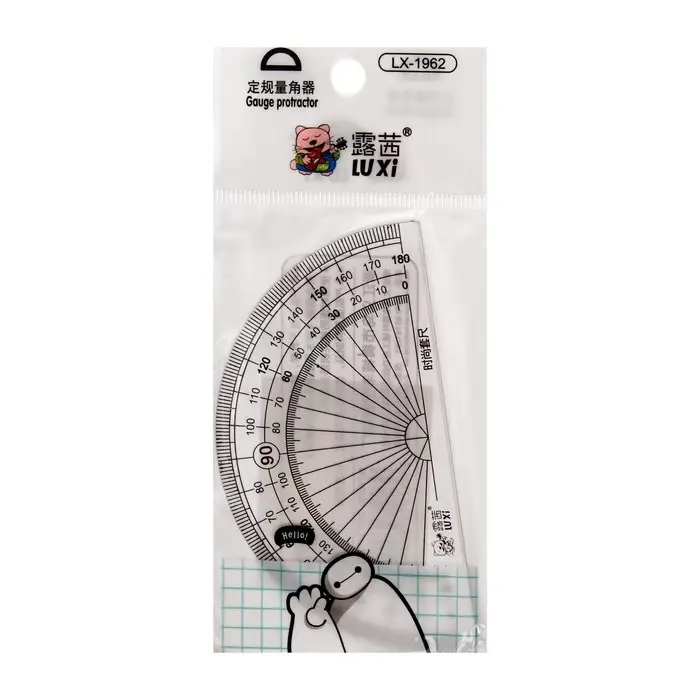 Транспортир 180 градусов «Зверушка», прозрачный, в пакете Транспортир 180 градусов «Зверушка», прозрачный, в пакете