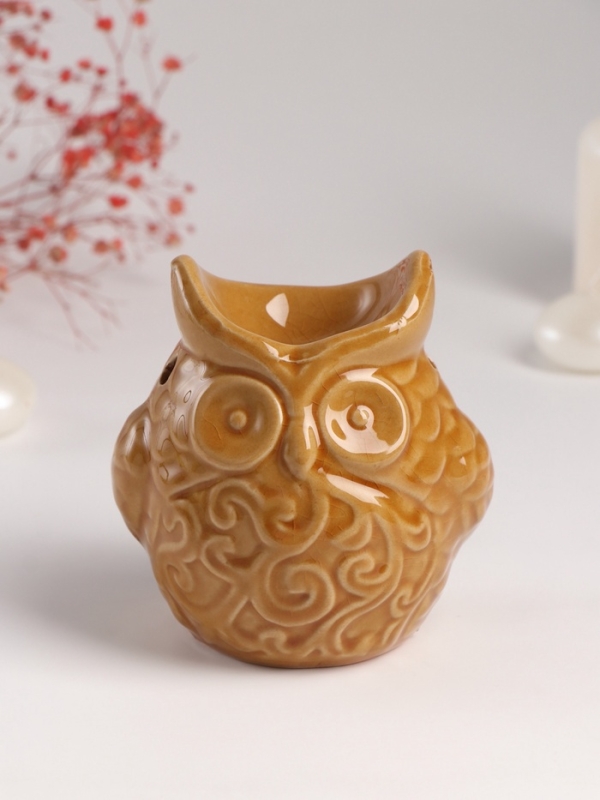 Аромалампа керамика Аромалампа керамика "Ушастая сова" тёмный беж 6,5х11х10,7 см