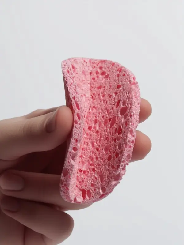 Спонж для умывания, набор - 2 шт., d=8 см, розовый/синий