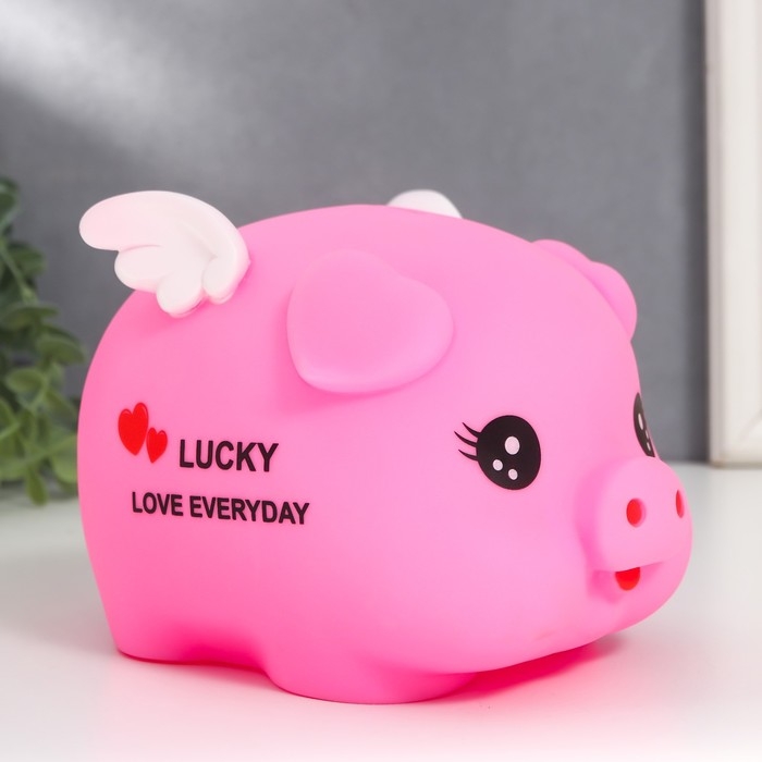 Копилка пластик Копилка пластик "Свинка с крылышками" МИКС 12,5х15,5х11,5 см