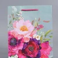 Пакет подарочный "Цветочный комплимент" ламинированный 18 х 22,3 х 10 см