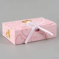 Коробка подарочная самосборная &laquo;Держи подарочек&raquo;, 16.5&times;12&times;5 см, с лентой