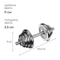 Набор гантелей сборных ONLYTOP 20 кг: 10 кг &times; 2 шт.