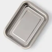 Противень, 27&times;20 см, h=4 см, AISI 410, толщина 0.4 мм, нержавеющая сталь, хромированный