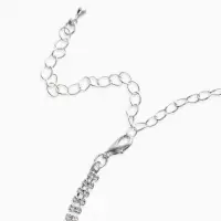 Набор 2 предмета: серьги, колье со стразами &laquo;Лёд&raquo;. d=13.5 см, белый в серебре