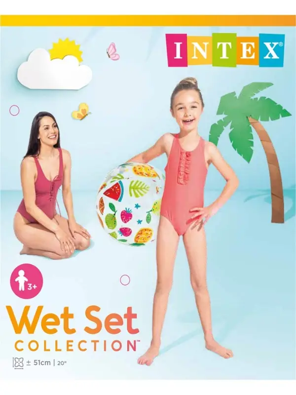 Мяч пляжный INTEX &laquo;Узоры&raquo; 59040NP, d=51 см, от 3 лет, МИКС